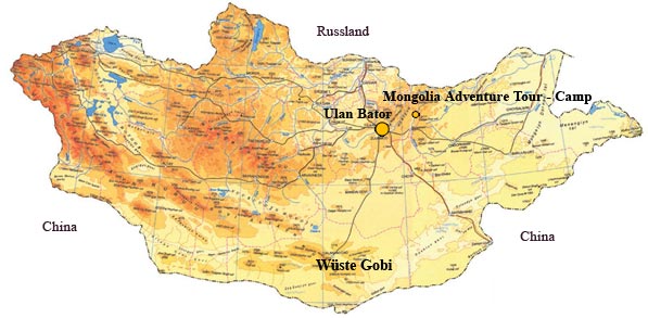 Karte der Mongolei